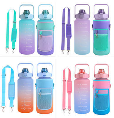 Cross-border manufacturers Amazon wholesale SBR diving material outdoor sports kettle cup set portable strap portable water