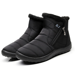 Cross-border umbrella cloth snow boots side zipper cotton boots tube waterproof snow boots Women's cotton shoes size 43 a generation of hair