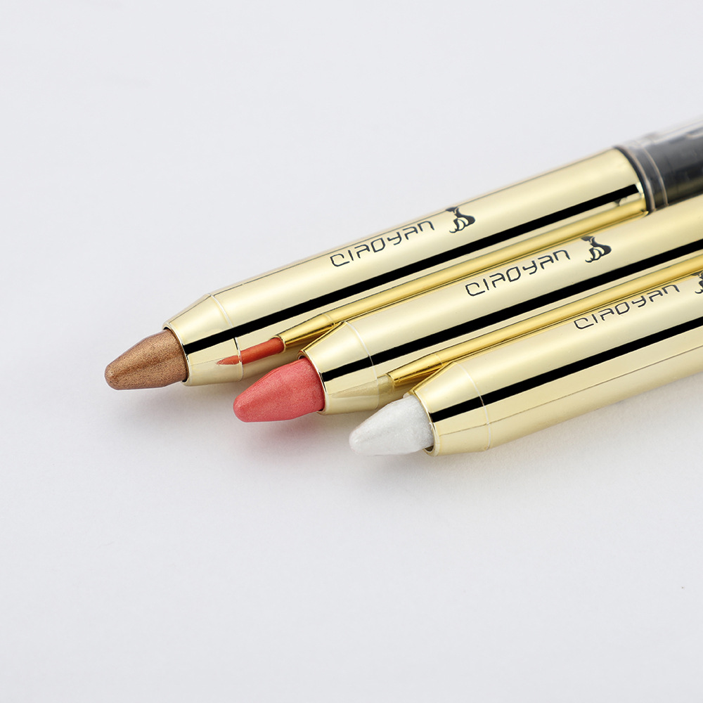 Dijiu high-gloss eye shadow pen lazy eye shadow pen eye shadow stick double head flashing pearlescent makeup easy to color 2028