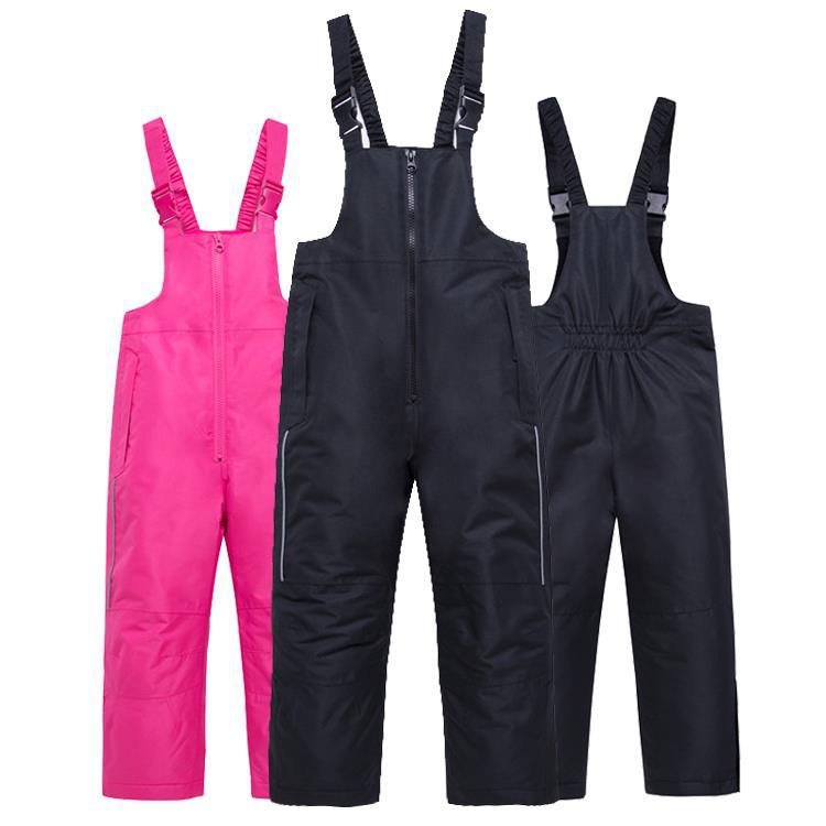 Cross-border hot sale winter outdoor children's one-piece ski pants windproof waterproof cotton-padded snow pants for boys and girls