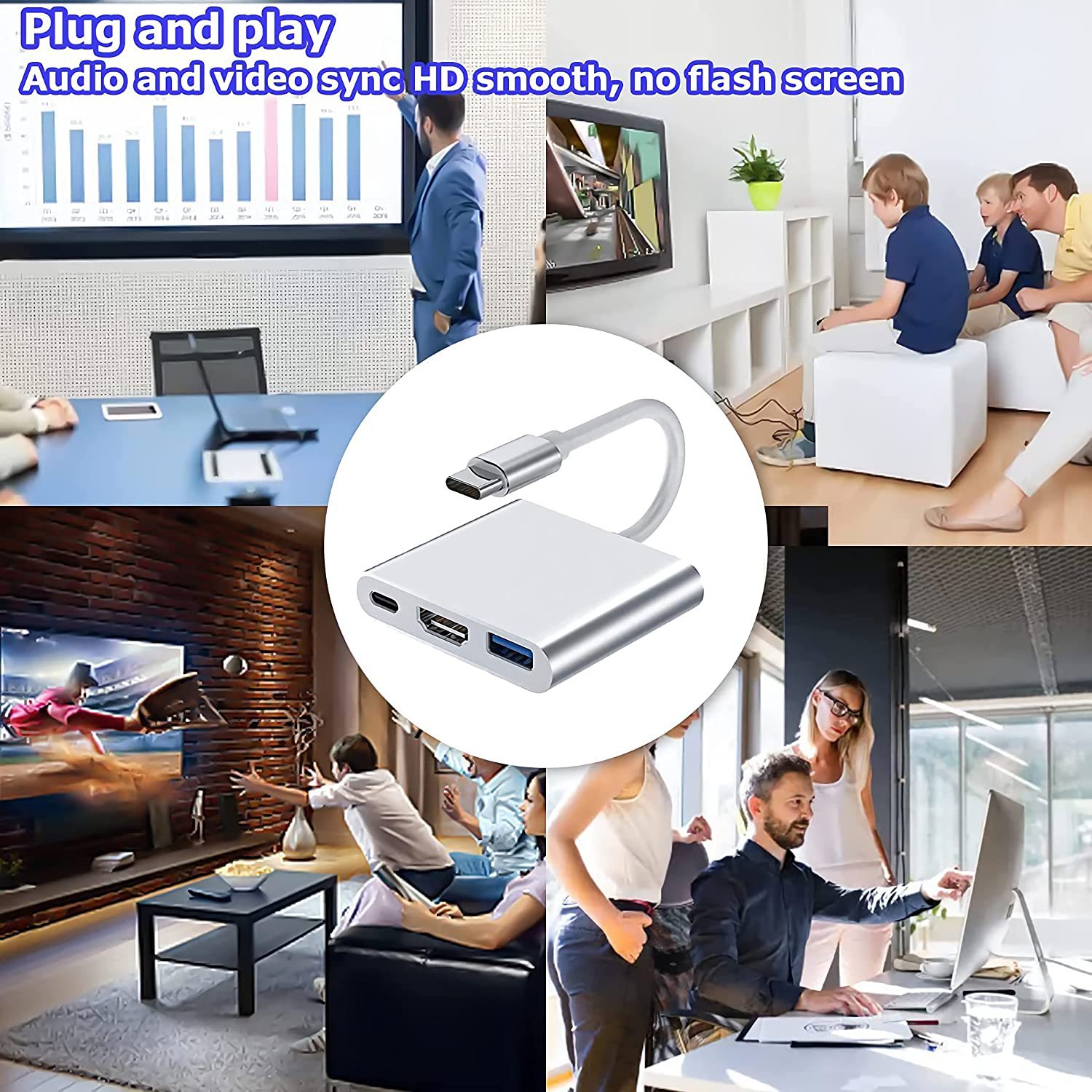 typec to hdmi three-in-one docking station TV projector adapter hub hub docking station