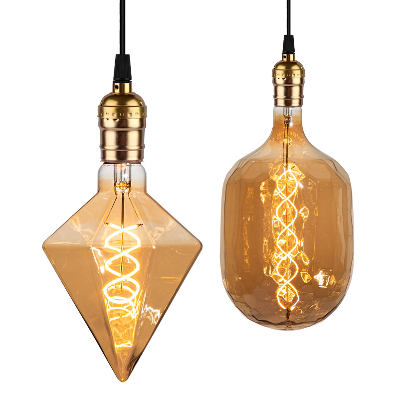 Special-shaped lamp transparent glass LED lamp retro lamp wire warm light LED bulb restaurant