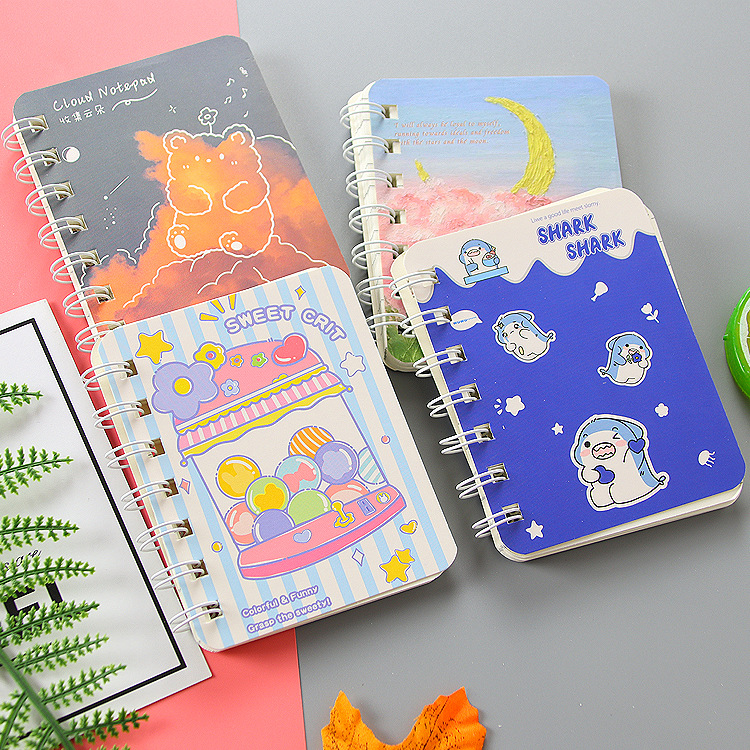 Oil painting scenery A7 coil book cute stationery student diary mini portable office notebook notebook