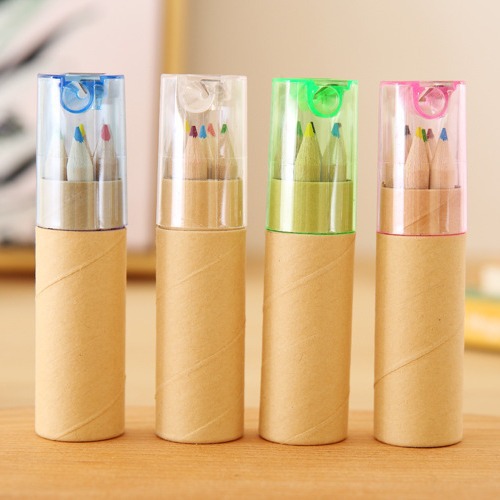 Barrel log 6-color 12-color pencil water-soluble colored lead children's colored pencil wholesale color filling graffiti pen