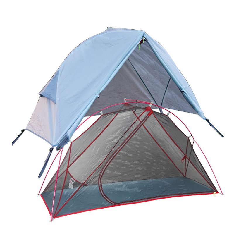 Outdoor ground tent single camping folding bed portable aluminum alloy mosquito net windproof UV resistant fishing tent
