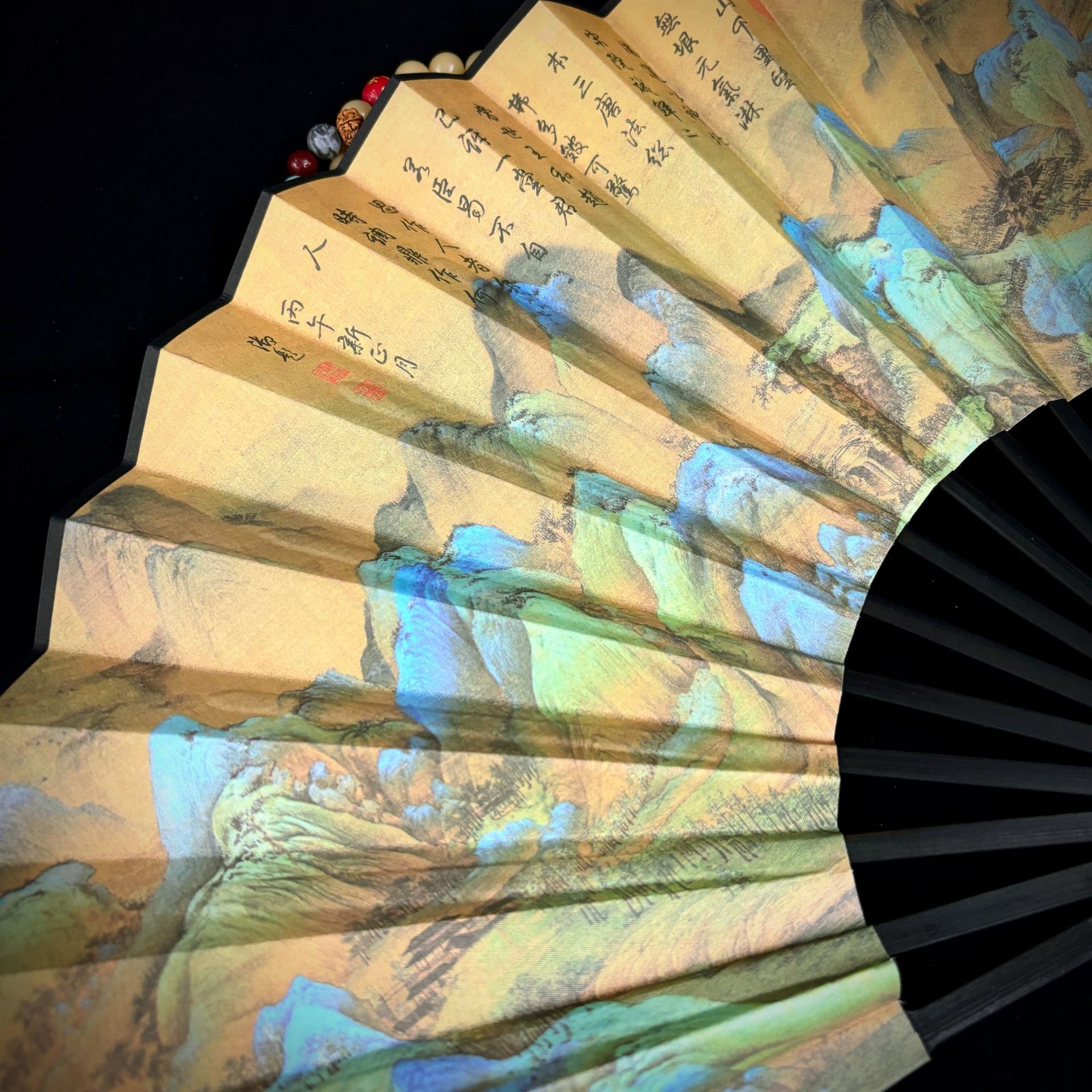 Fan Custom Men's Folding Fan Wholesale Chinese Style Fan Ancient Style Men's Fan Carving Silk Big Silk Fan Classical Bamboo Fan