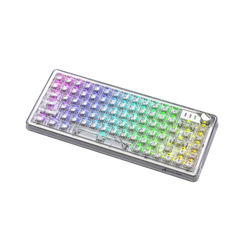 Attack Shark K75rgb ワイヤレスメカニカルキーボード Bluetooth 透明ガスケットホットプラグキーボードデジタルコンピュータ|undefined