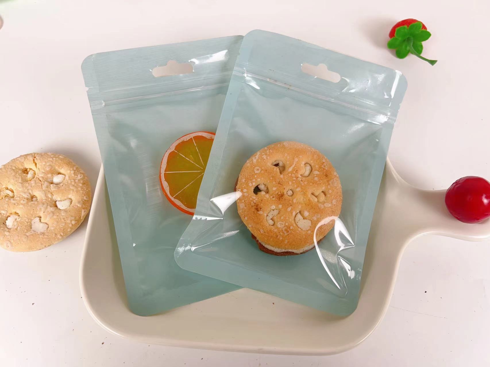 Macaron Self-sealing Bag Ins Holographic Bag Thickened Transparent Color Bone Bag Small Jewelry Packaging Bag Storage Packaging Bag
