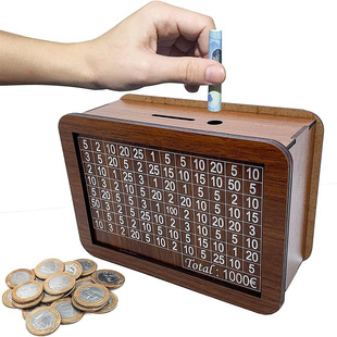 Cross-border Money Box with Counter Home Quality Counter Piggy Bank Wooden Crafts