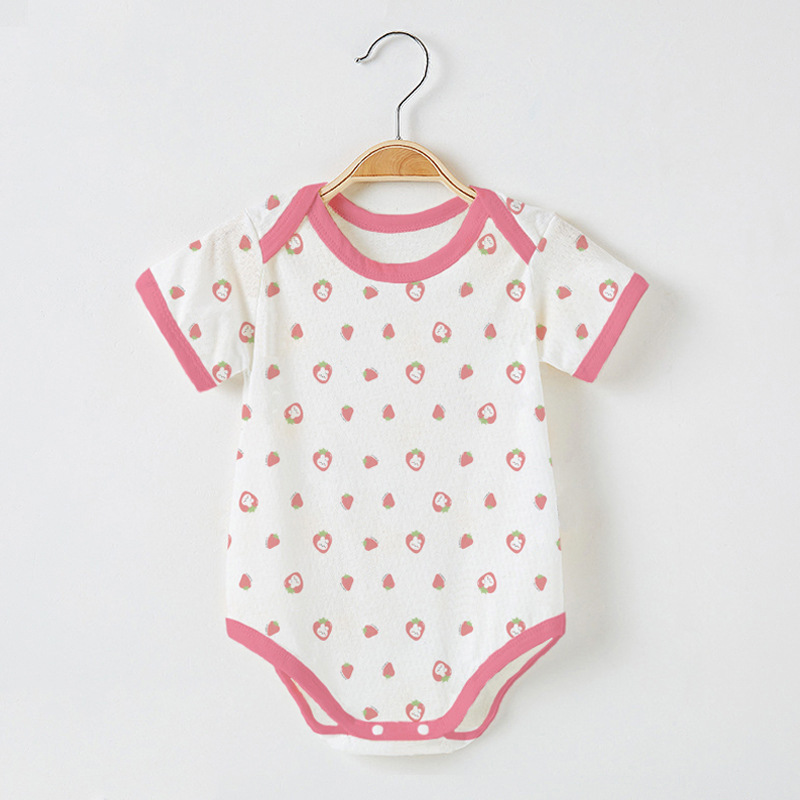 Summer Baby Wrap Fart Clothes Newborn Short-sleeved Thin Pajamas Baby Triangle Climbing Suit Hare Jumpsuit