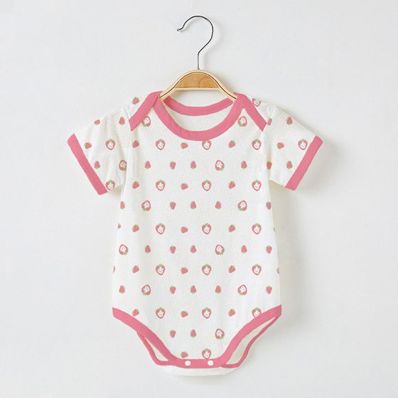 Summer Baby Wrap Fart Clothes Newborn Short-sleeved Thin Pajamas Baby Triangle Climbing Suit Hare Jumpsuit