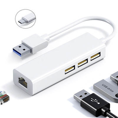 Source manufacturer USB HUB Ethernet port converter 100 Gigabit RJ45 to Type-C/USB Network Card HUB