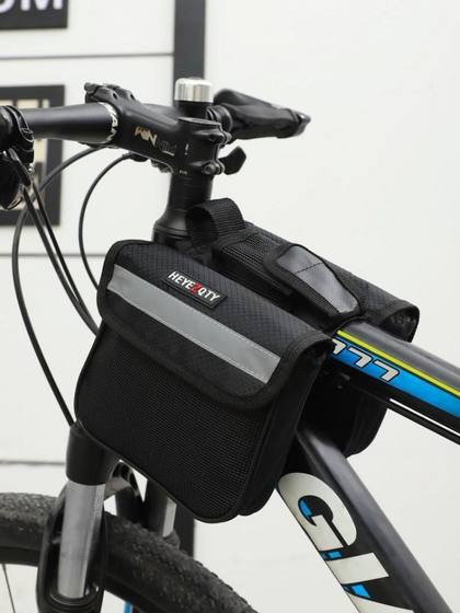 Bicycle Front Beam Bag Mountain Bike Mobile Phone Storage Bicycle Front Trailer Handle Bag Waterproof Hanging Bag Riding Equipment Accessories