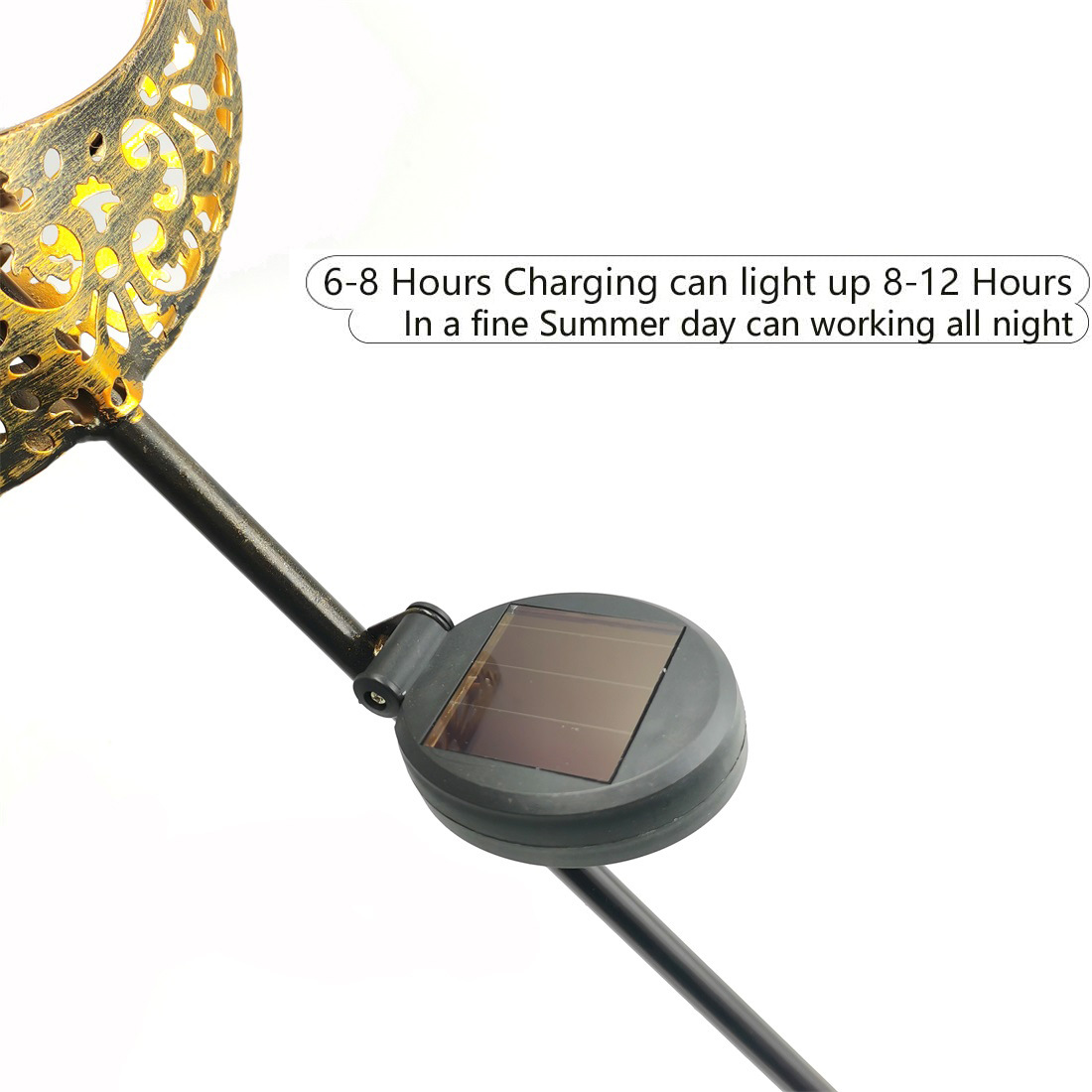 Amazon explosions solar lawn lamp outdoor courtyard villa landscape plug lamp LED flame iron decoration