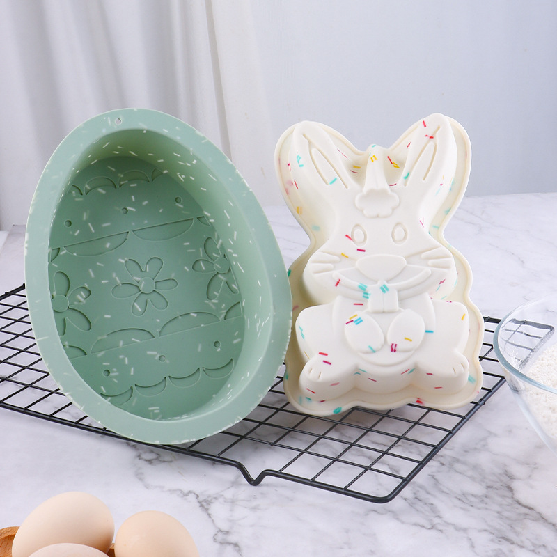 Easter Egg Easter Egg Rabbit Cake Plate Home diy Baking Tool Silicone Cake Mold