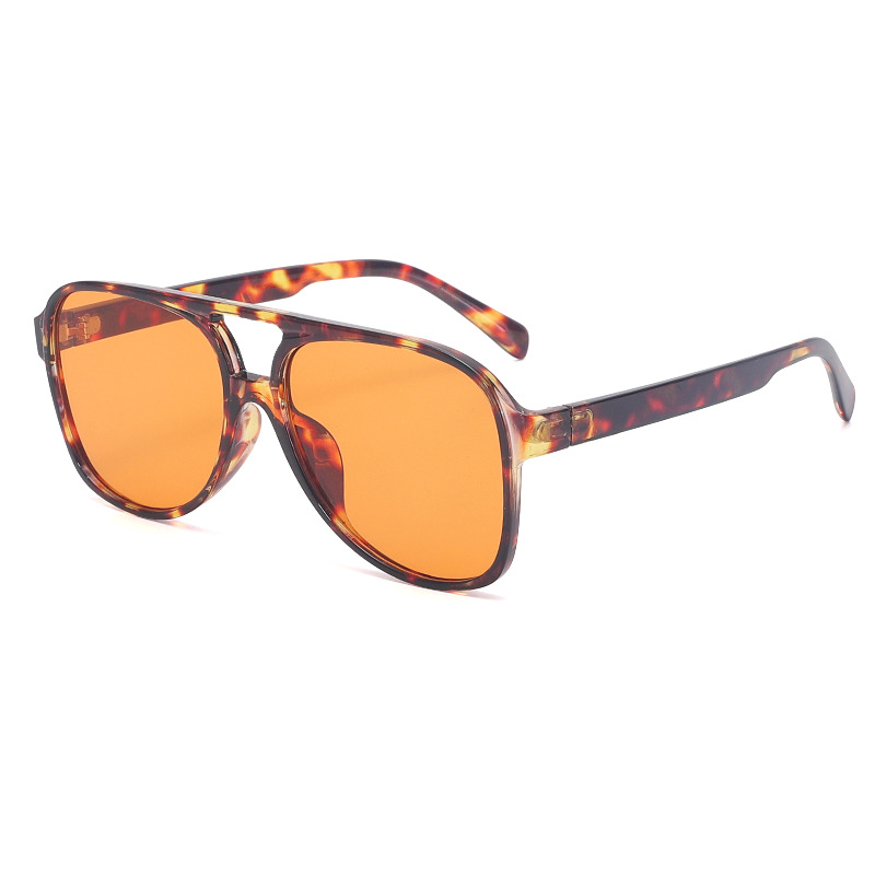 New European and American Cross-border Double Beam Large Frame Sunglasses Ins Trendy Multicolor Glasses for Men Retro Fashion Sunglasses for Women
