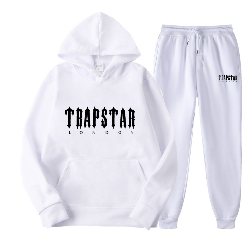 trapstar sweater suit European and American popular flower hoodie suit top pants
