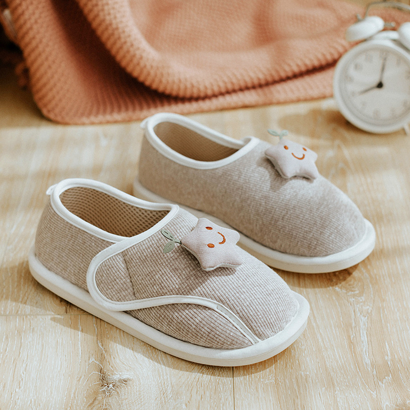 Yuezi Shoes Summer Thin Heel Cute Household Cotton Slippers Women's Indoor Postpartum Non-slip Spring and Summer Home Slippers