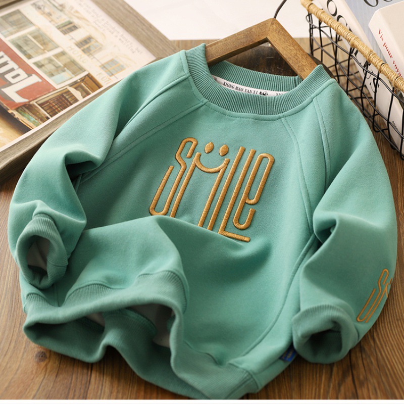 Children's Wear Boy's Sweatshirt Autumn 2025 New Long-sleeved Letter Embroidered Top Boy's Trendy Coat