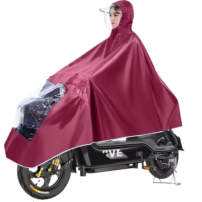 Raincoat Electric Bicycle Single Men and Women's Mask Adult Thickened Extra Large Rainstorm Protection Cycling Poncho Rain Gear