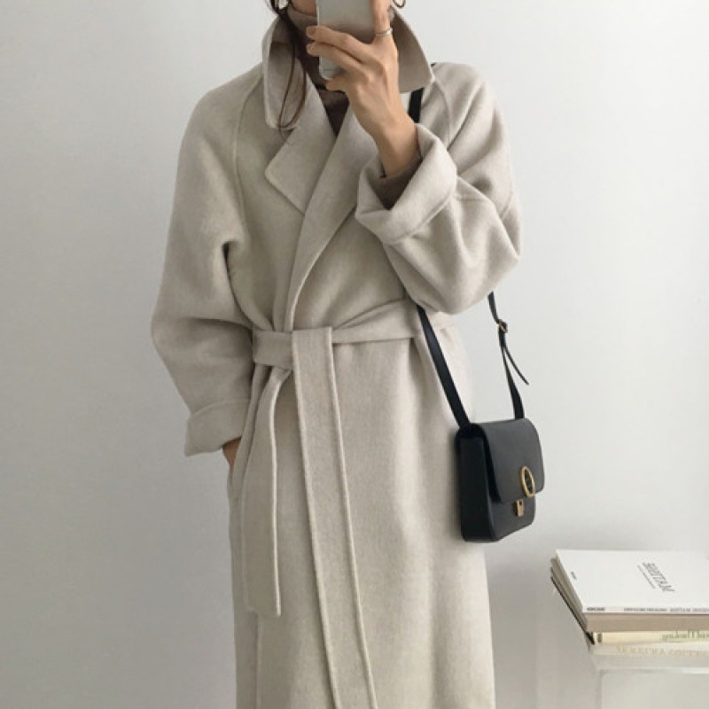 Cappotto di lana in stile coreano da donna, autunno e inverno, nuovo stile, piccolo, medio e lungo, cappotto di lana francese_voghion.com