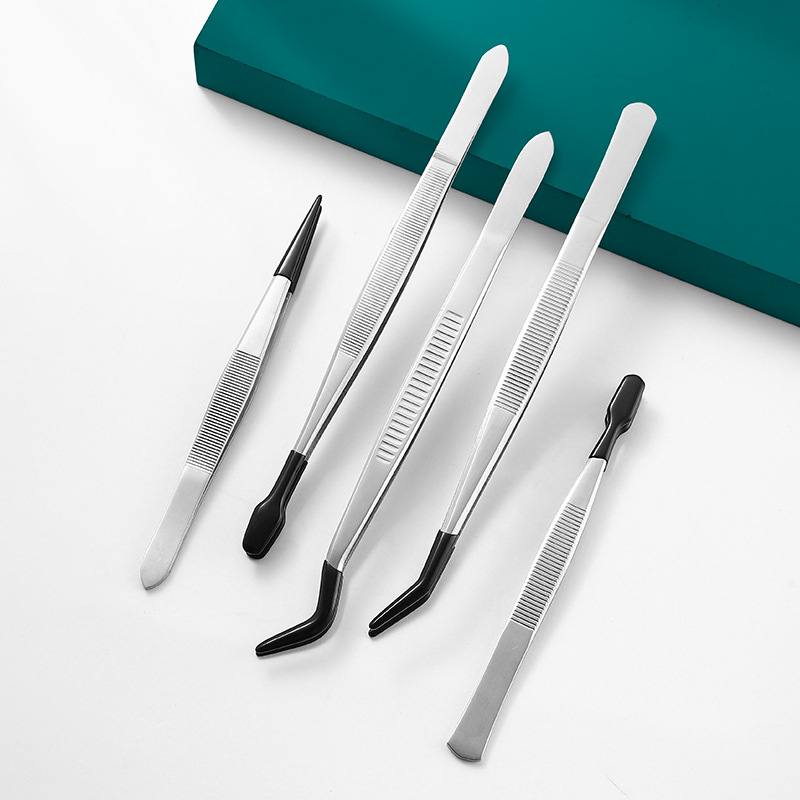 Factory wholesale dip stamp clip coin clip false eyelashes auxiliary clip stainless steel tweezers tools cross-border in stock