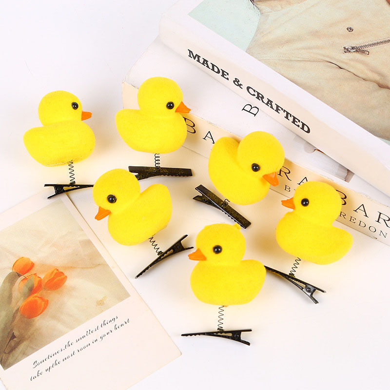 New Internet Celebrant Selling Cute Yellow Duck Hairpin Duck Headwear Children's Three-dimensional Spring Headwear Toy Stall Gift Love_voghion.com