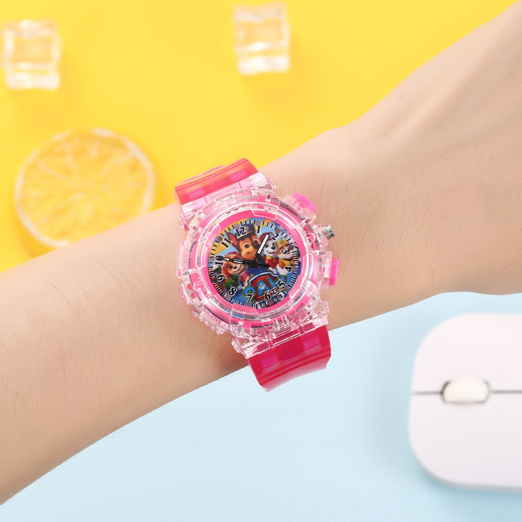 Creative colorful marquee children's luminous watch cartoon animation primary and secondary school boys and girls watch