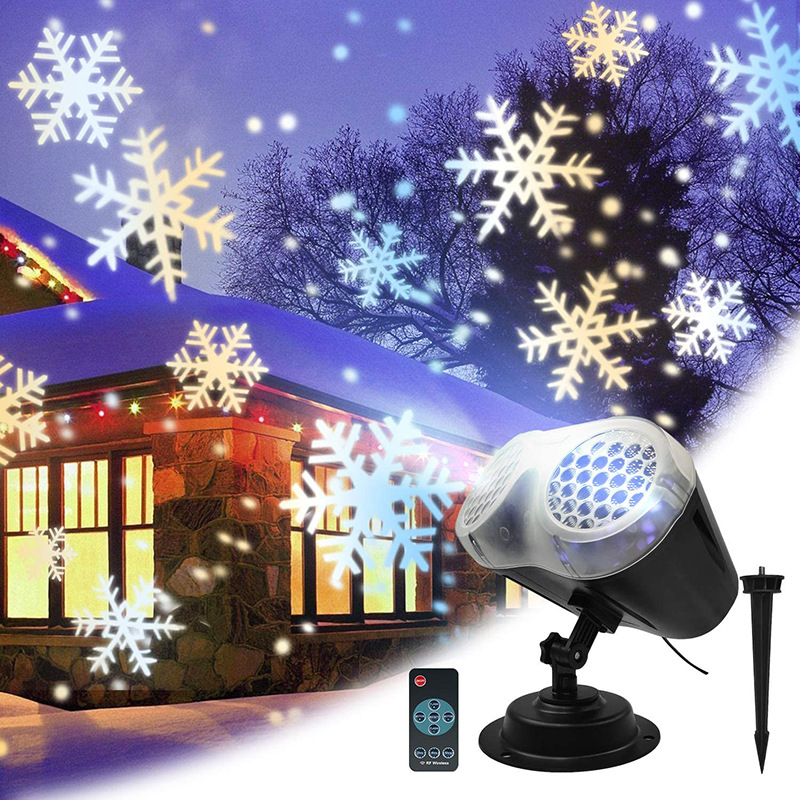 LED outdoor dynamic snow lamp snowflake projector binocular blizzard projection lamp Christmas snowflake projection lamp