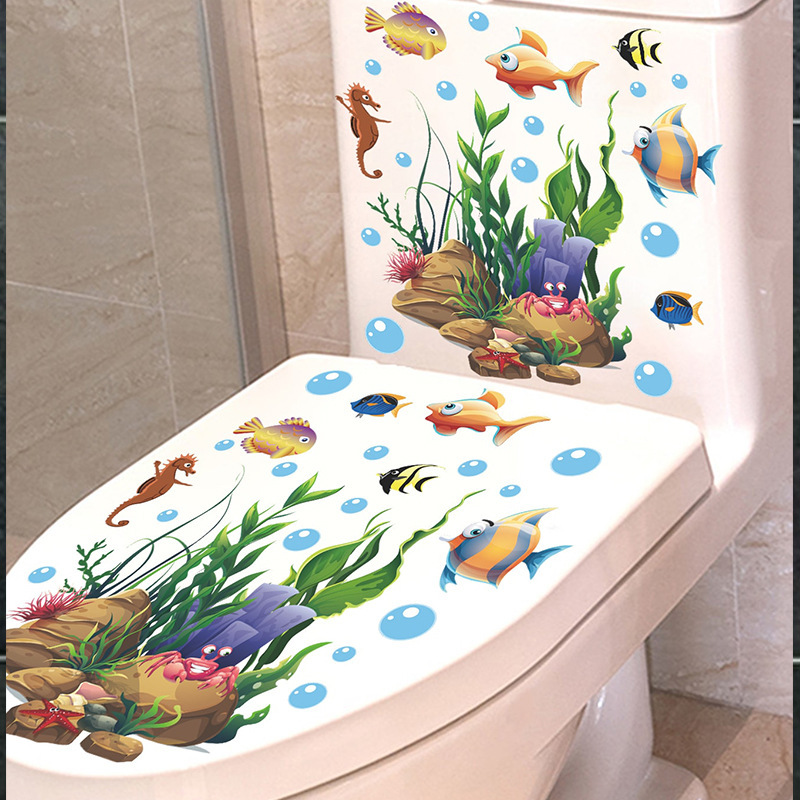 メーカーの外国貿易アニメ海洋生物トイレの家庭装飾壁にシールを貼って、卸売りの国境を越えた|undefined