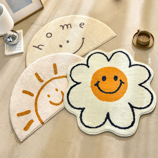 Imitation Cashmere Cartoon Floor Mat Bathroom Bathroom Absorbent Household Toilet Door Non-Slip Entrance Mat Bedroom Carpet