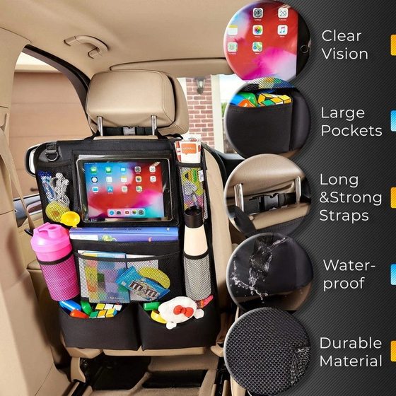 Car seat storage bag chair back storage bag storage bag iPad car hanging bag rear seat Oxford cloth anti-kick