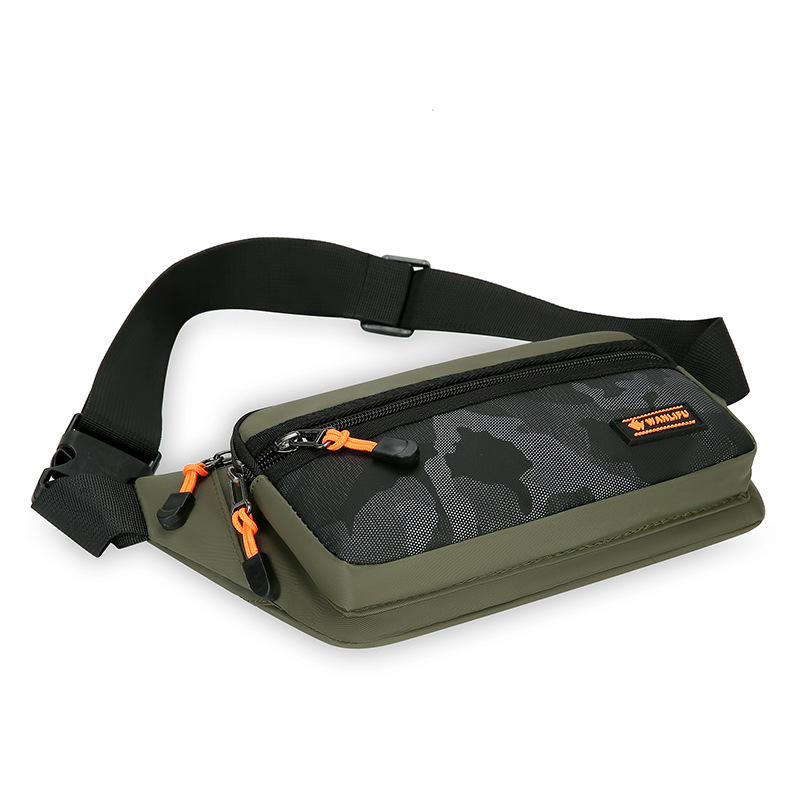 2023 new fashion trendy men's waist bag multifunctional mobile phone storage bag large capacity outdoor sports messenger bag