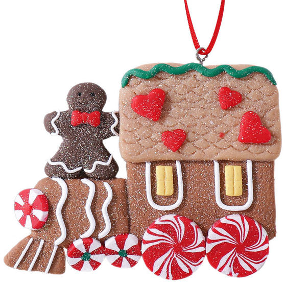 Cross-border new Christmas tree ornaments car a variety of manufacturers selling Christmas soft clay scene layout pendants