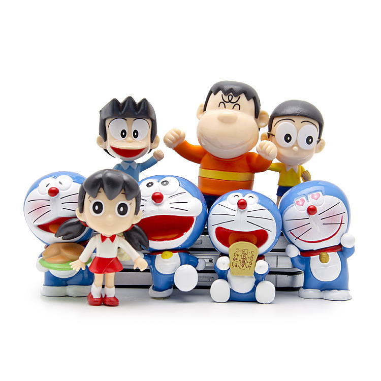 8 Doraemon hand-made decoration family Fu Jingdang cat Doraemon big male fat tiger doll toy cake decoration