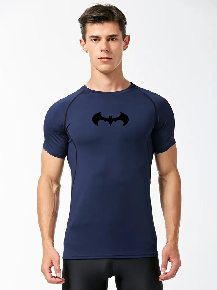 2099 cross-border hot Men's Fitness clothes thin Batman tight t-shirt shirt quick-drying high elastic sportswear