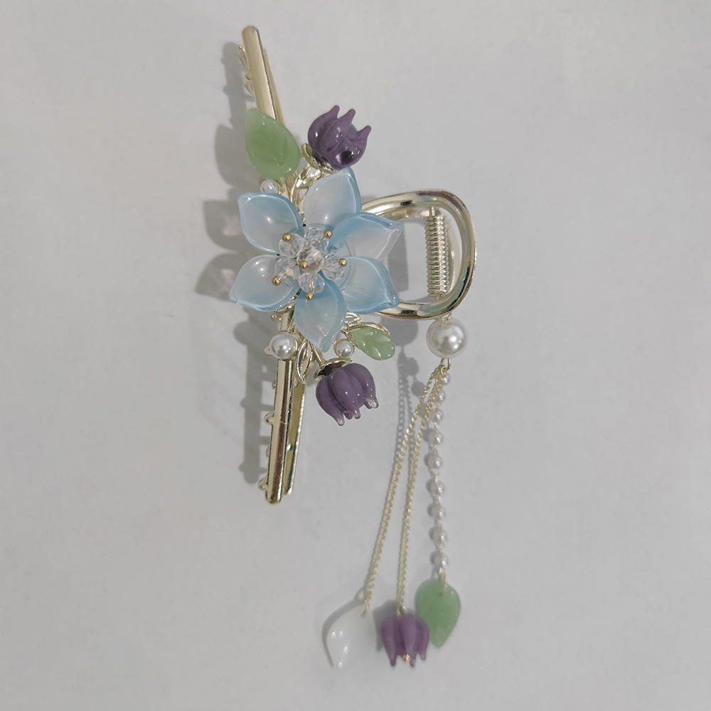 Klassieke Orchidee Kwast Grijp Clip Achterkant Hoofd Hoogwaardige Haarclip Hoofddeksel Haarelastiek Sieraden 2022 Nieuwe Haai Clip_voghion.com