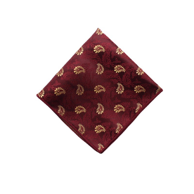 Leer spring and summer new men's suit pocket towel square yarn-dyed jacquard polyester silk square scarf factory wholesale