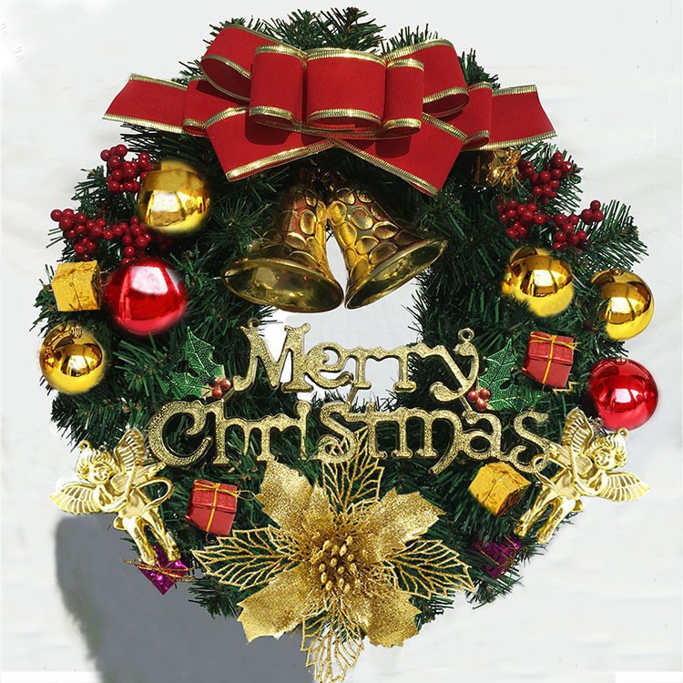2023 cross-border hot sale with lights Christmas wreath rattan 60cm 50cm Christmas decorations size can be set_voghion.com
