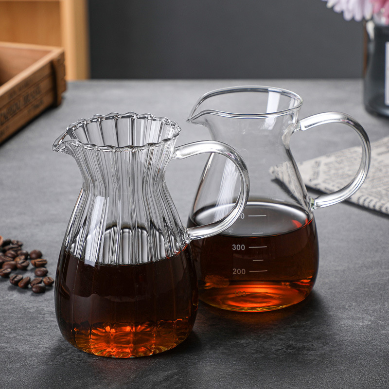 Wholesale Glass Coffee Pot Coffee Sharing Pot Coffee Maker Household Hand-made Glass Sharing Pot Ice Drop Coffee Pot