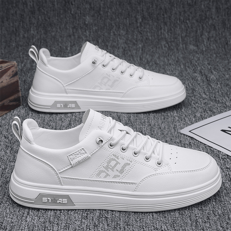 Men's Shoes 2023 New Summer Breathable White Shoes Korean Style Trendy All-match Slip-on Sports Casual Soft Sole Trendy Shoes