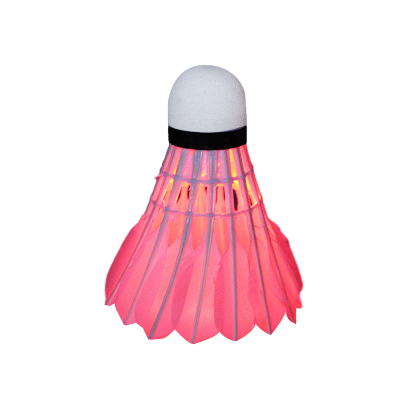 Manufacturers supply LED flashing bright color luminous badminton resistant night training supplies goose fur ball 4