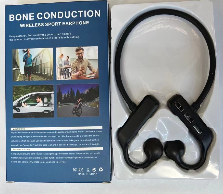 KS69 bone conduction Bluetooth headset large battery neck-mounted ultra-long standby ear-mounted non-ear sports running