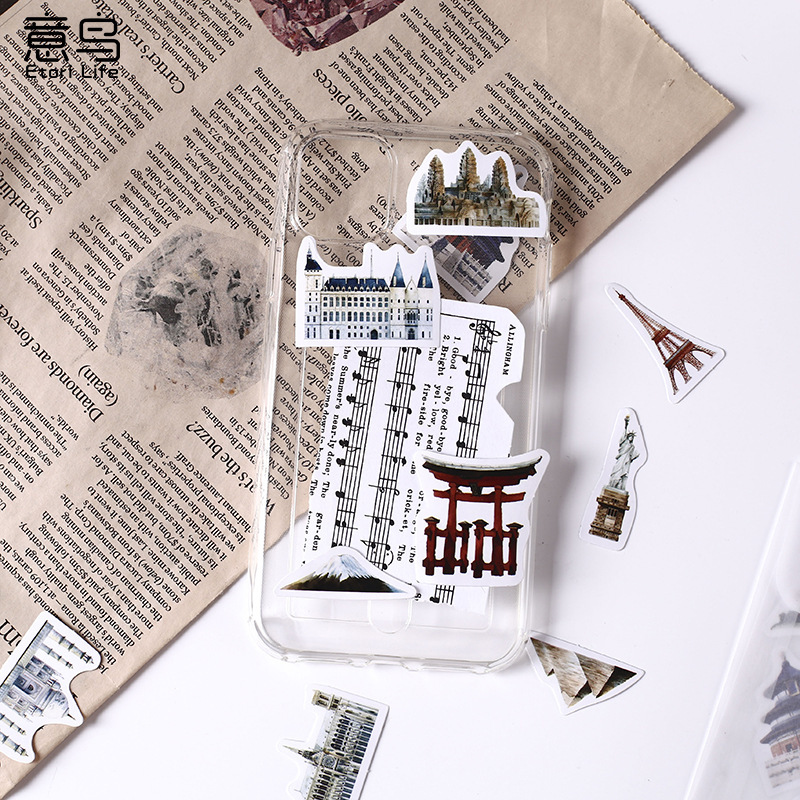 Italian bird places of interest and historical sites boxed stickers adhesive stickers hand account photo album items decoration seal stickers 46