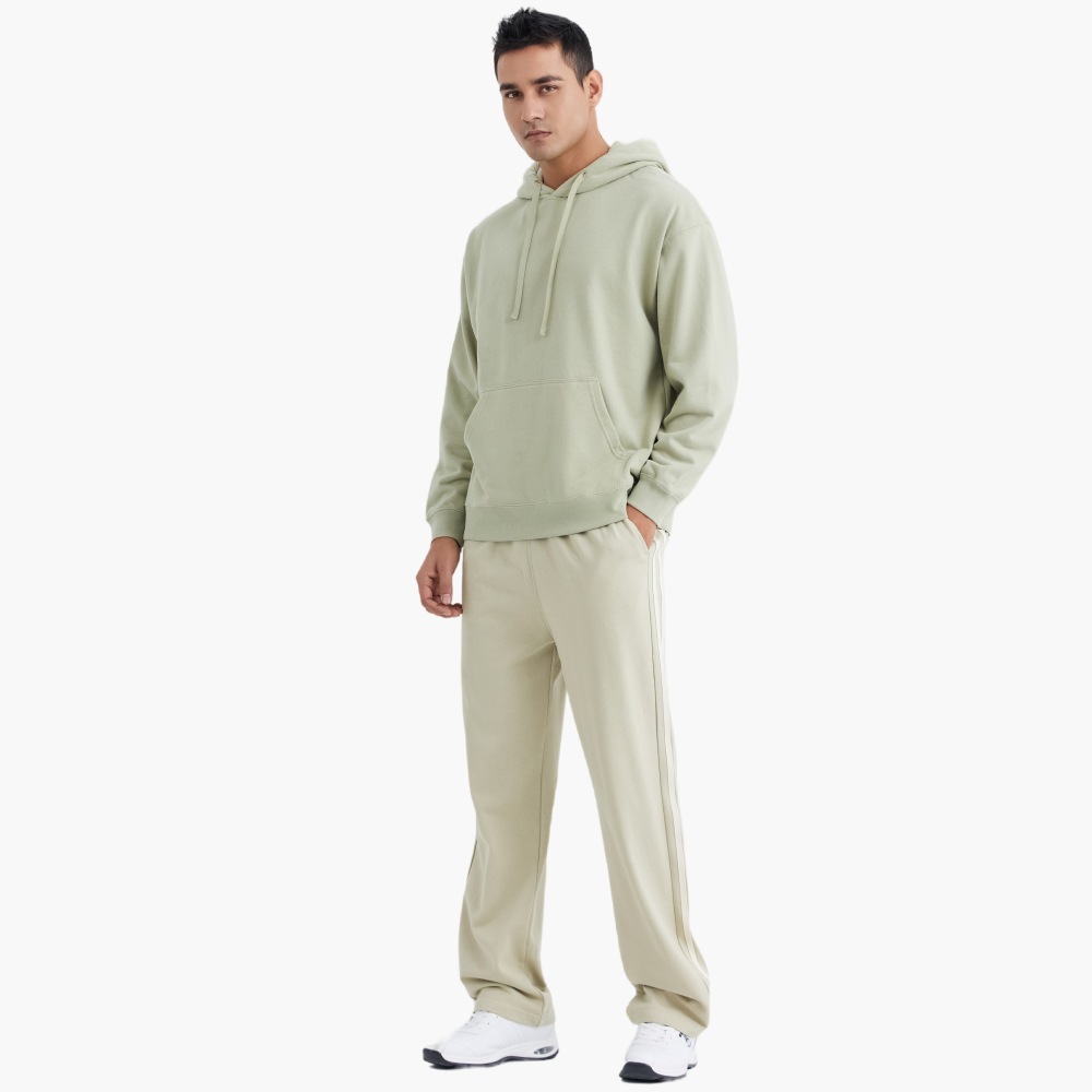 LVLV men's clothing | Heavy carbon brushed ring hooded sweater cross-border pullover sports top printed LOGO