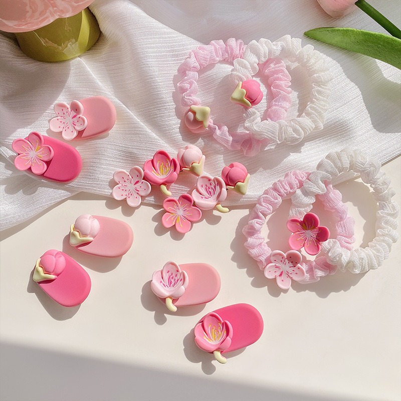 Pink cute side hairpin bow BB clip girl's heart bangs clip forehead broken headdress hairpin wholesale