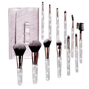 High-grade diamond makeup brush 12-piece set factory direct Diamond makeup tool set loose powder blush makeup brush