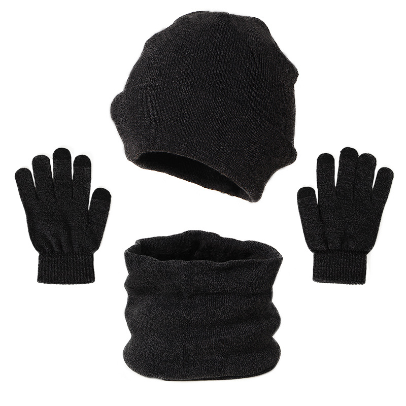 Cross-border exclusive for new foreign trade winter warm suit acrylic knitted wool hat scarf gloves three-piece set