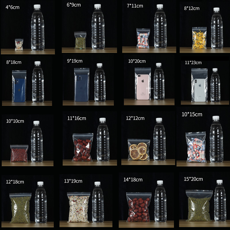 Transparent pe Ziplock Bag Garment Storage Packaging Bag Sealed Bone Bag Plastic Bag Food Thickened Plastic Sealed Bag Spot