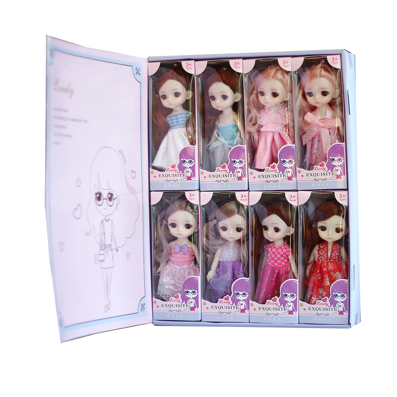 17cm Barden doll than princess set can be changed bjd doll girl toy birthday gift 8 piece set